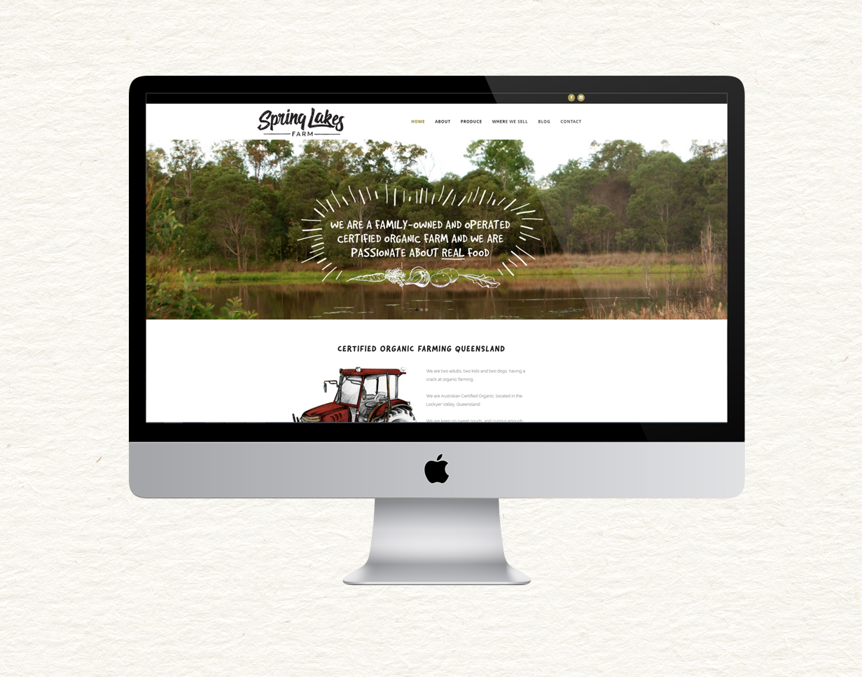 Spring Lakes Farm logo, website and packaging design by Tegan Swyny of Colour Cult Graphic Design, Brisbane.